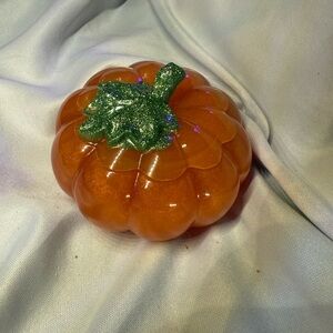 Orange Glass Pumpkin Decor
